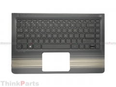 New/Original HP Pavilion x360 13-U TPN-W118 Palmrest Bezel with US Non-Backlit Keyboard Gold 856038-001