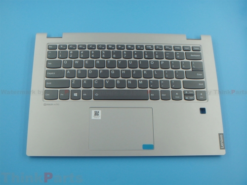 New/Original Lenovo ideapad Flex-14IML Flex-14IWL Flex-14API Palmrest Keyboard Bezel US Backlit Platinum Grey for Fingerprint 5CB0S17444