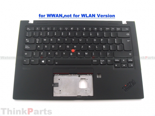 New/Original Lenovo ThinkPad X1 Carbon Gen 7 Palmrest Keyboard Latin Spanish WWAN Black 5M10W85932