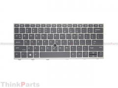 New/Original HP Elitebook 735 830 G5 13.3" US-English Backlit Keyboard with Point Silver L13697-001