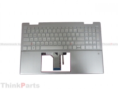 New/Original HP Pavilion x360 15-ER 15.6" Palmrest Bezel wihout FingerPrint US Backlit Keyboard Silver M45129-001