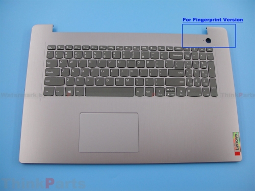 New/Original Lenovo ideapad 3-17ALC6 3-17ADA6 17.3" Palmrest Keyboard Bezel US for FingerPrint Arctic Grey 5CB1C75085