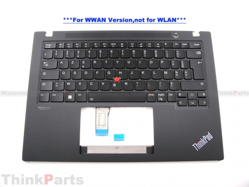 New/Original Lenovo ThinkPad T14s Gen 3 14.0" Palmrest Keybaord Bezel French Backlit WWAN Black 5M11H27670