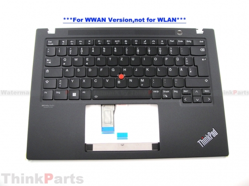 New/Original Lenovo ThinkPad T14s Gen 3 14.0" Palmrest Keyboard Bezel German backlit Black WWAN 5M11H27678