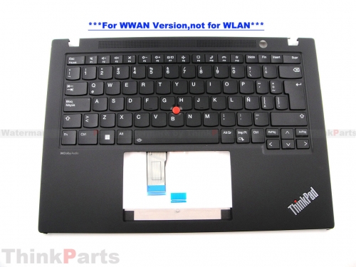 New/Original Lenovo ThinkPad T14s Gen 4 Palmrest Keyboard Bezel Latin Spanish backlit WWAN 5M11L59517