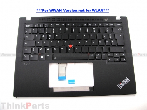 New/Original Lenovo ThinkPad T14s Gen 4 14.0" Palmrest Keyboard Bezel French Backlit WWAN Version 5M11L59329