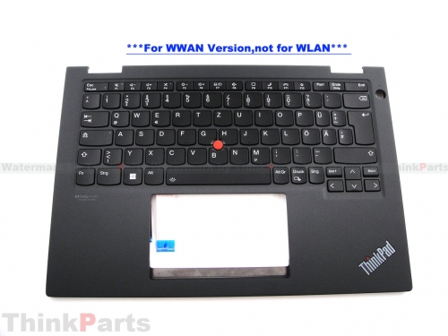 New/Original Lenovo ThinkPad X13 Yoga Gen 2 3 Palmrest Keyboard Bezel German WWAN Black 5M11C18678 