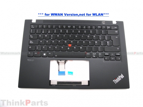 New/Original Lenovo ThinkPad T14s Gen 2 14.0" Palmrest Keybaord Bezel Spanish Backlit WWAN Black 5M11A37726