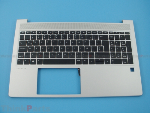 New/Original HP ProBook 450 455 G8 Palmrest Keyboard Bezel Latin-Spanish Backlit Silver M78509-161