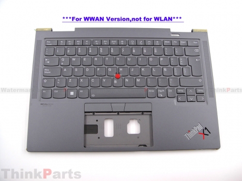 New/Original Lenovo ThinkPad X1 Yoga Gen 6 6th Palmrest Keyboard Bezel Latin Spainsh Backlit for WWAN Version 5M11C40991