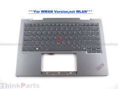 New/Original Lenovo ThinkPad X1 2 in 1 Gen 9 Keyboard Bezel Palmrest US for WWAN Version 5M11P35077