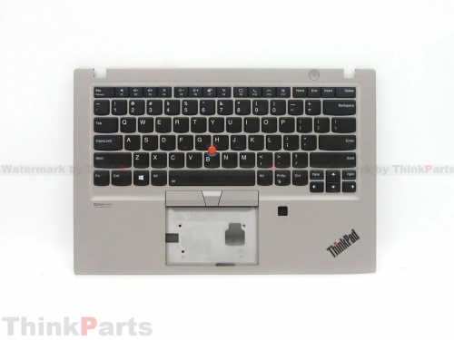 New/Original Lenovo ThinkPad T14s Palmrest Keyboard Bezel US Backlit Silver with Fingerprint Hole 5M10Z41573