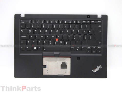 New/Original Lenovo ThinkPad T490S T495S Palmrest Keyboard Bezel Slovenian Black Fingerprint Black 02HM299