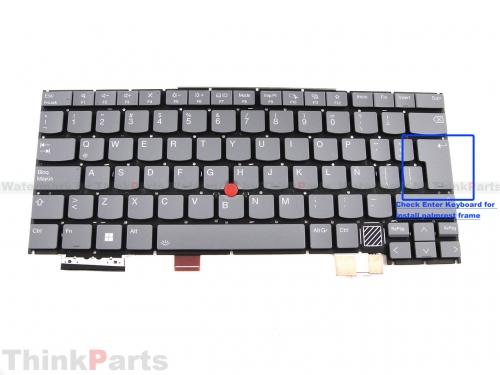 New/Original Lenovo ThinkPad X1 2 in 1 Gen 9 Keyboard Latin Spanish without Bezel Gray 5M11P35053