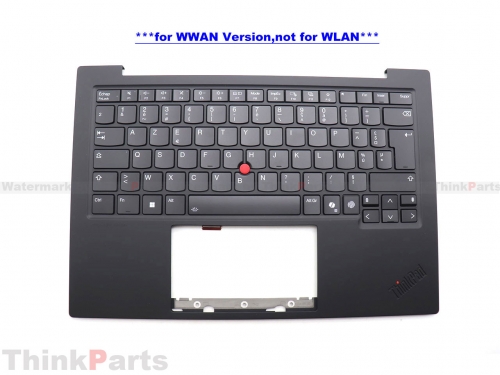 New/Original Lenovo ThinkPad X1 Carbon Gen 13 Palmrest Keyboard French Backlit WWAN 5M11Q56012