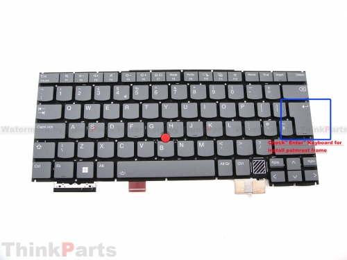 New/Original Lenovo ThinkPad X1 2 in 1 Gen 9 Keyboard UK-English without Bezel Gray 5M11P35067