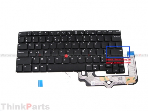 New/Original Lenovo ThinkPad T14s Gen 3 Keyboard US-English Backlit without Bezel frame 5M11G27194