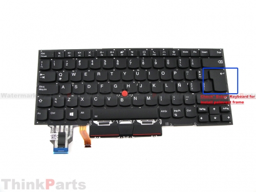 New/Original Lenovo ThinkPad X1 Carbon Gen 8 Keyboard Latin Spanish Backlit without Bezel 5M10Z27478