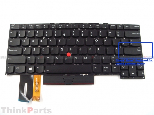 New/Original Lenovo ThinkPad T490S T495s Keyboard US-English Backlit without Frame 02HM244