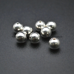 50pc 925 Stering Sliver Seamless 6mm 8mm Round Beads For DIY Jewelry Making