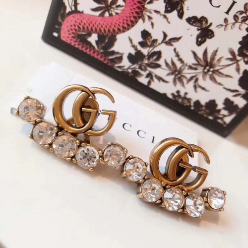 Gucci Single crystal Double G earring aged gold finish