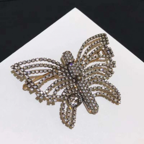 Gucci Hollow Out Butterfly hair slide with crystals pave setting Spring Summer 2020 Genuine Details