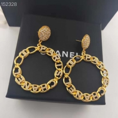 Métiers d'art 2019/20 Chanel Hoop Circle Pendant Earring Hollow Out Paved on Letter