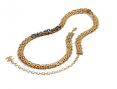 Métiers d'art 2019/20 Chanel Metal Multi Strands Waist Belt Letter Charm Metal & Diamantés Gold, Ruthenium & Crystal