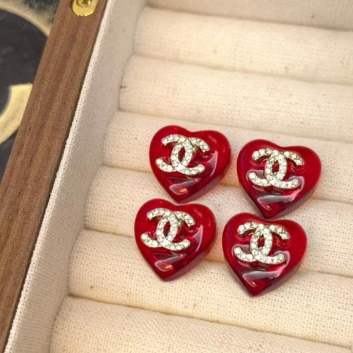 Chanel Camelia Heart Shape Agate Glossy Strass CC Replica Logo and details same as the genuine in the boutique