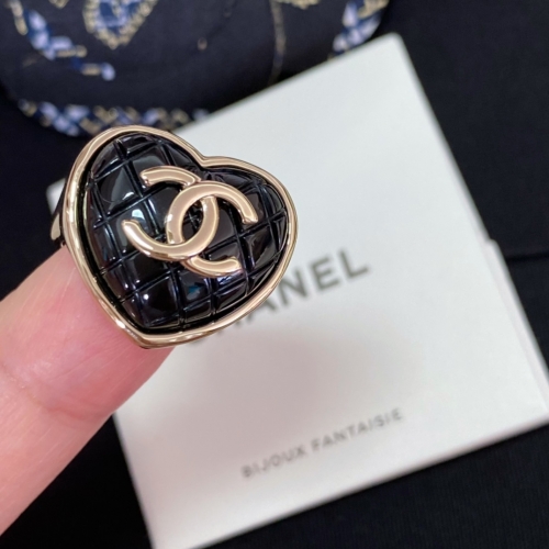Chanel Replica Costume Jewelry Black Heart CC Ring