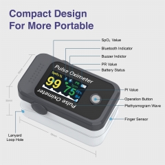 Saturimetro da dito intelligente Bluetooth BM1000C | Certificato ANVISA, FDA e CE