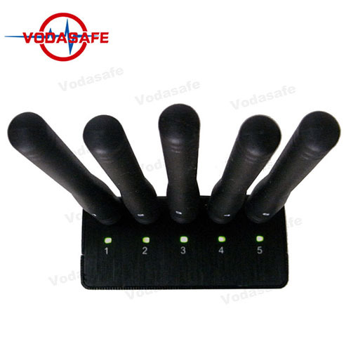 5 Antennas Handheld WiFi GPS Cell Phone Jammer, 5 Band Portable WiFi Bluetooth Wireless Video Cell Phone Jammer