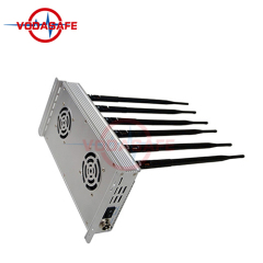 Silver Six-way Cellular Blocker With 6 Omnidirectional Antenna Covers 30 Meters