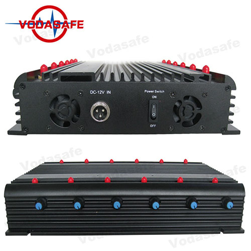 Stationary 12 Bands Jammer for All 3G 4G Cellphone, Car Remote Control/VHF/UHF/GPS/Wi-Fi Radio Jammer