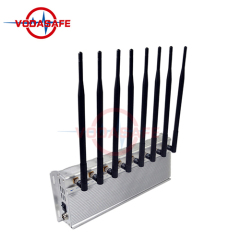 Silver Aluminum Case Mobile Phone Jammer with Eight RF frequencies Signal Blocker