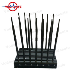 Version mise à jour le brouilleur réglable de 14 bandes pour le téléphone portable GSM / 2G / 3G / 4g lte / GPS / télécommande / VHF / UHF