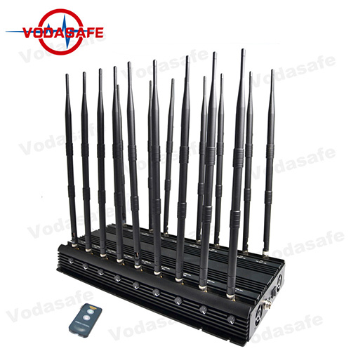 18 Antena Potente WiFi / GPS / VHF / UHF / 3G Teléfono móvil Jammer, GSM / CDMA / 2G / 4GLTE Control remoto 315/433 / 868MHz