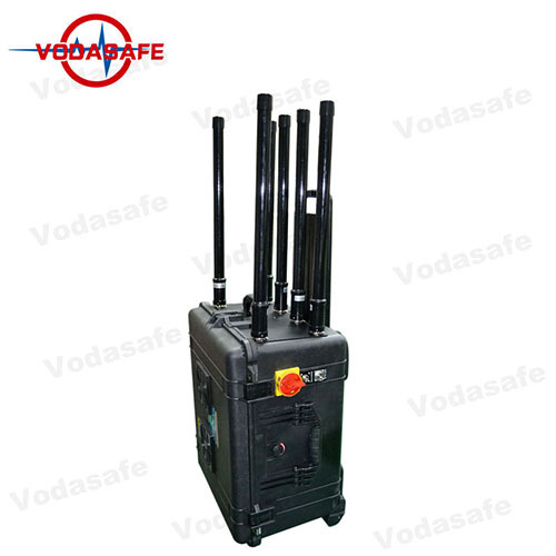 Tragbarer 6CH Jammer 400W mit Pelikan-Fall-Störsender WiFi2.4G / 4G Wimax / Gpsl1, Abdeckungs-Radius 500-1000m