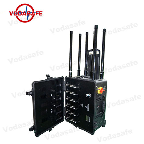 400W Portable 6CH Jammer with Pelican Case Jammer WiFi2.4G/4G Wimax/Gpsl1, Cover Radius 500-1000m