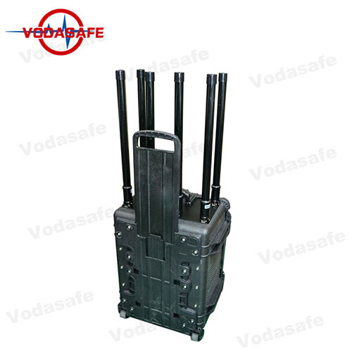 400W Portable 6CH Jammer with Pelican Case Jammer WiFi2.4G/4G Wimax/Gpsl1, Cover Radius 500-1000m