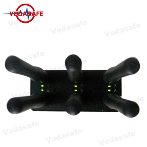 6 Antennas Vehicle Jammer With Black Aluminum Case and Car Charger