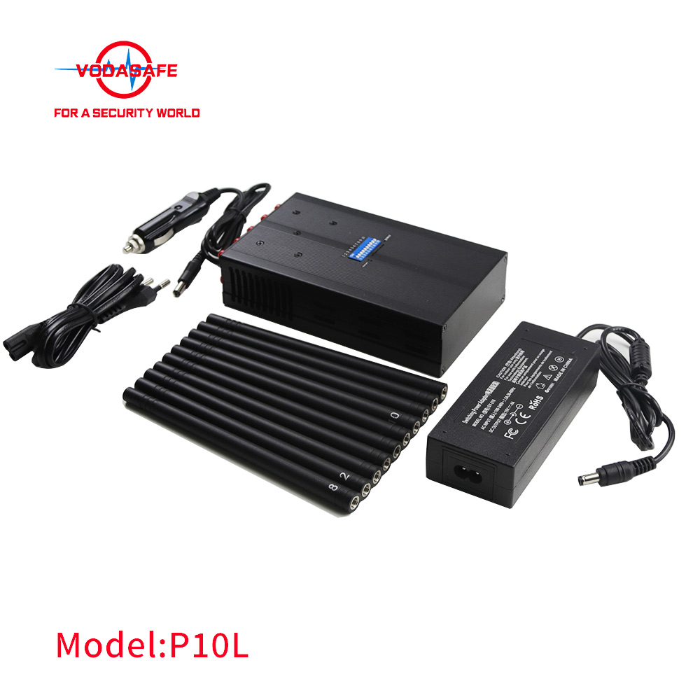 Высокая мощность 10 полос портативный сотовый телефон глушитель / блокиратор