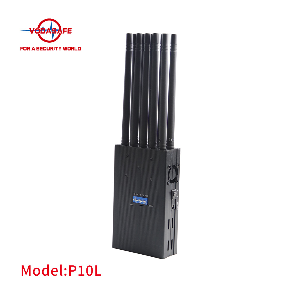 Высокая мощность 10 полос портативный сотовый телефон глушитель / блокиратор