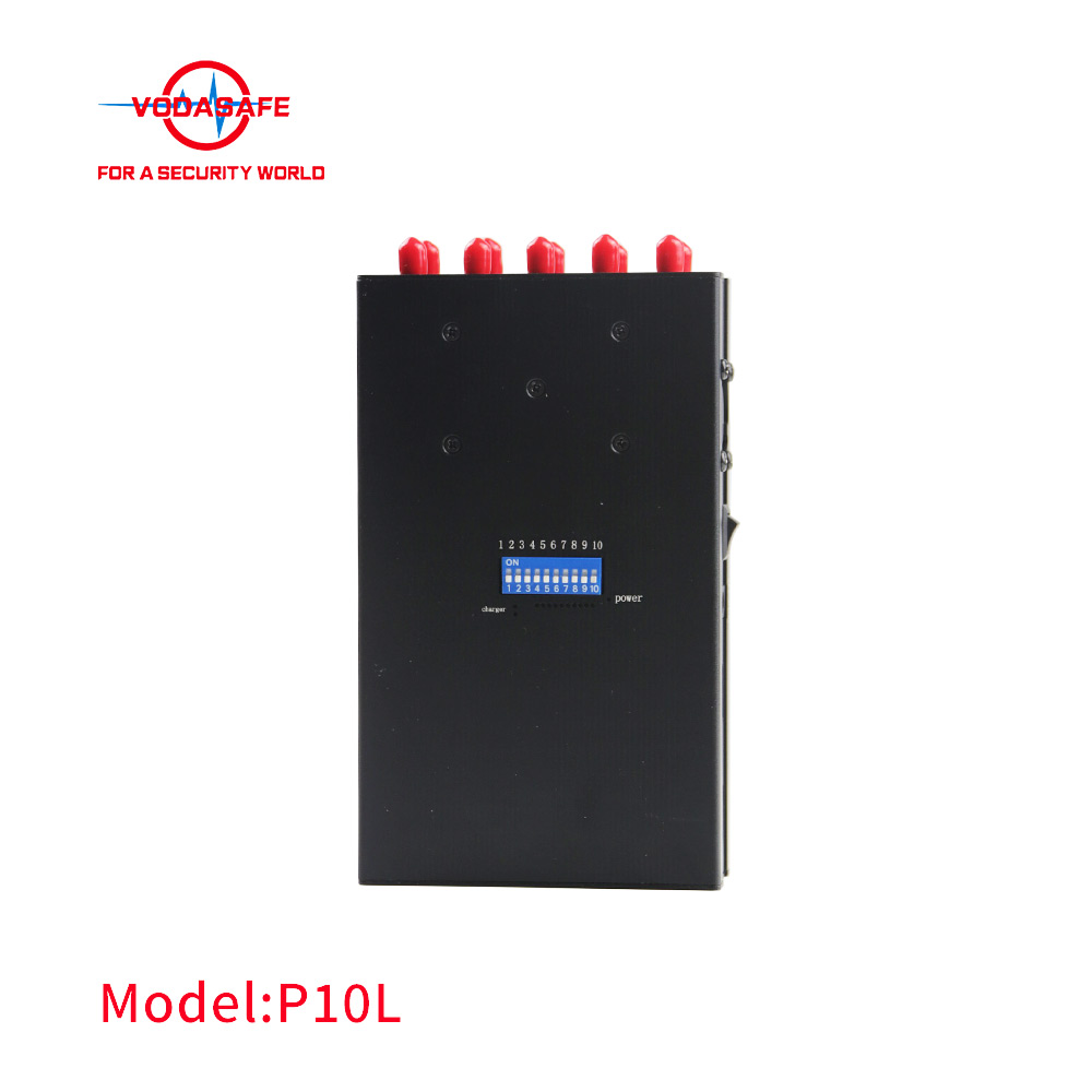 Высокая мощность 10 полос портативный сотовый телефон глушитель / блокиратор