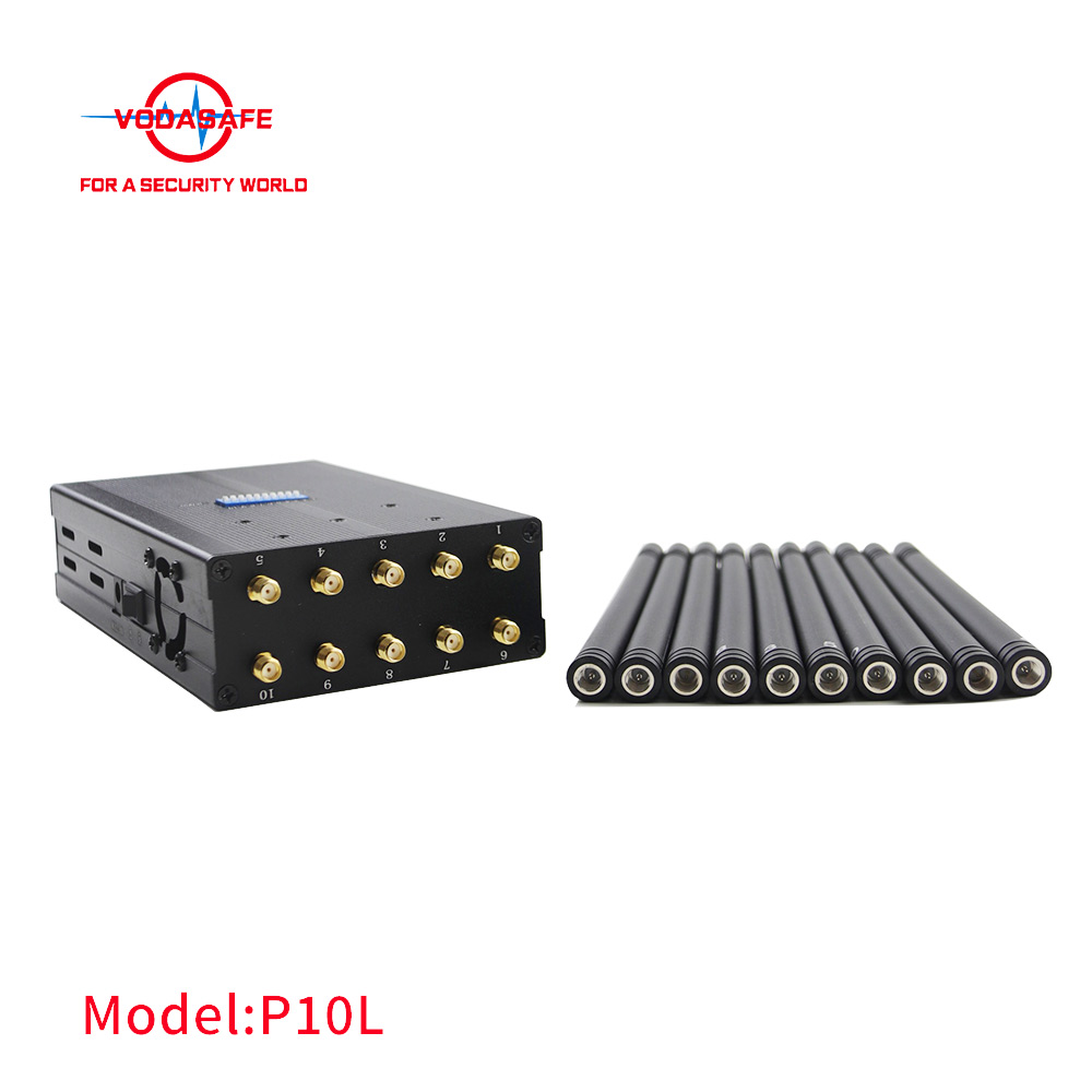 Высокая мощность 10 полос портативный сотовый телефон глушитель / блокиратор