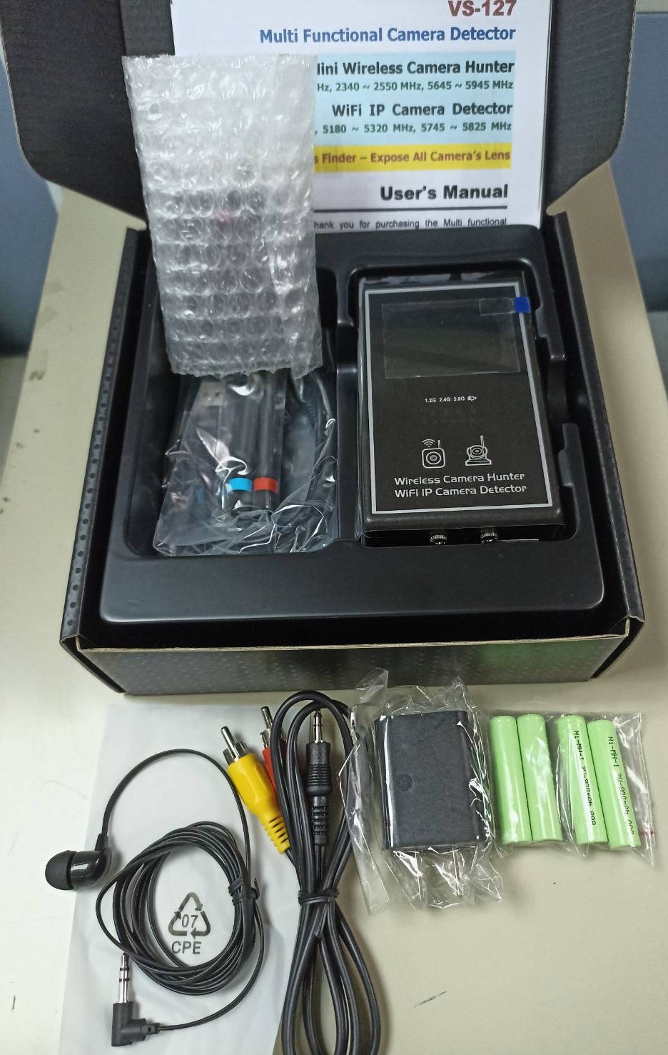 Detector de cámaras multifuncional VS-127