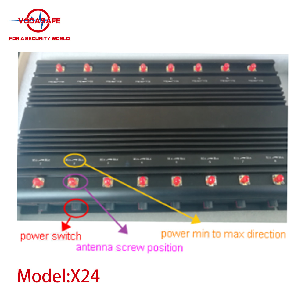 24-диапазонный настольный глушитель сигналов VHF/UHF для мобильных телефонов