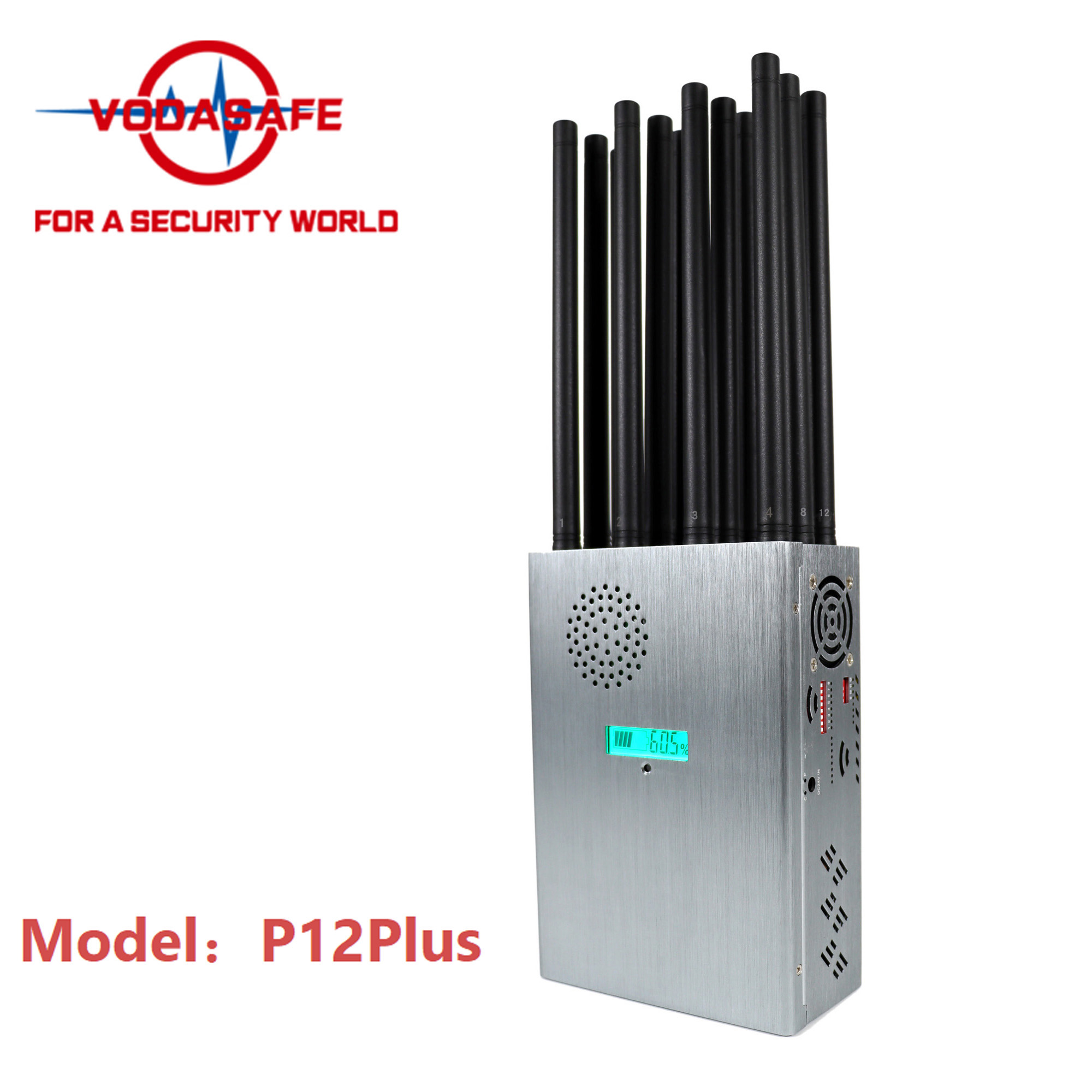 Vodasafe P12Plus Inhibidor de señal móvil 5G portátil de alta potencia con 12 antenas