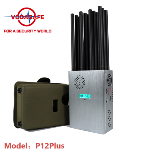 Vodasafe P12Plus Inhibidor de señal móvil 5G portátil de alta potencia con 12 antenas