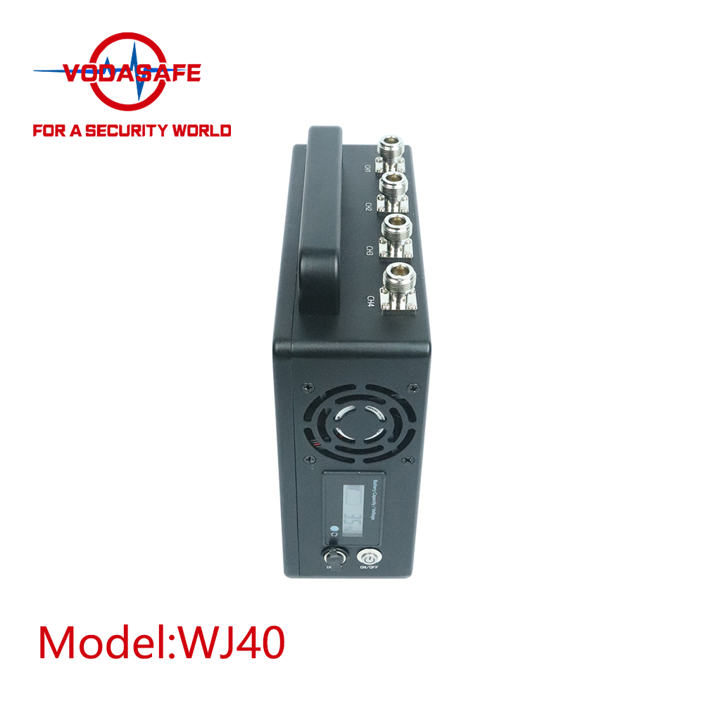Vodasafe WJ40: Bloqueador portátil de alta potência 40W banda completa para sinal Wi-Fi e câmeras sem fio